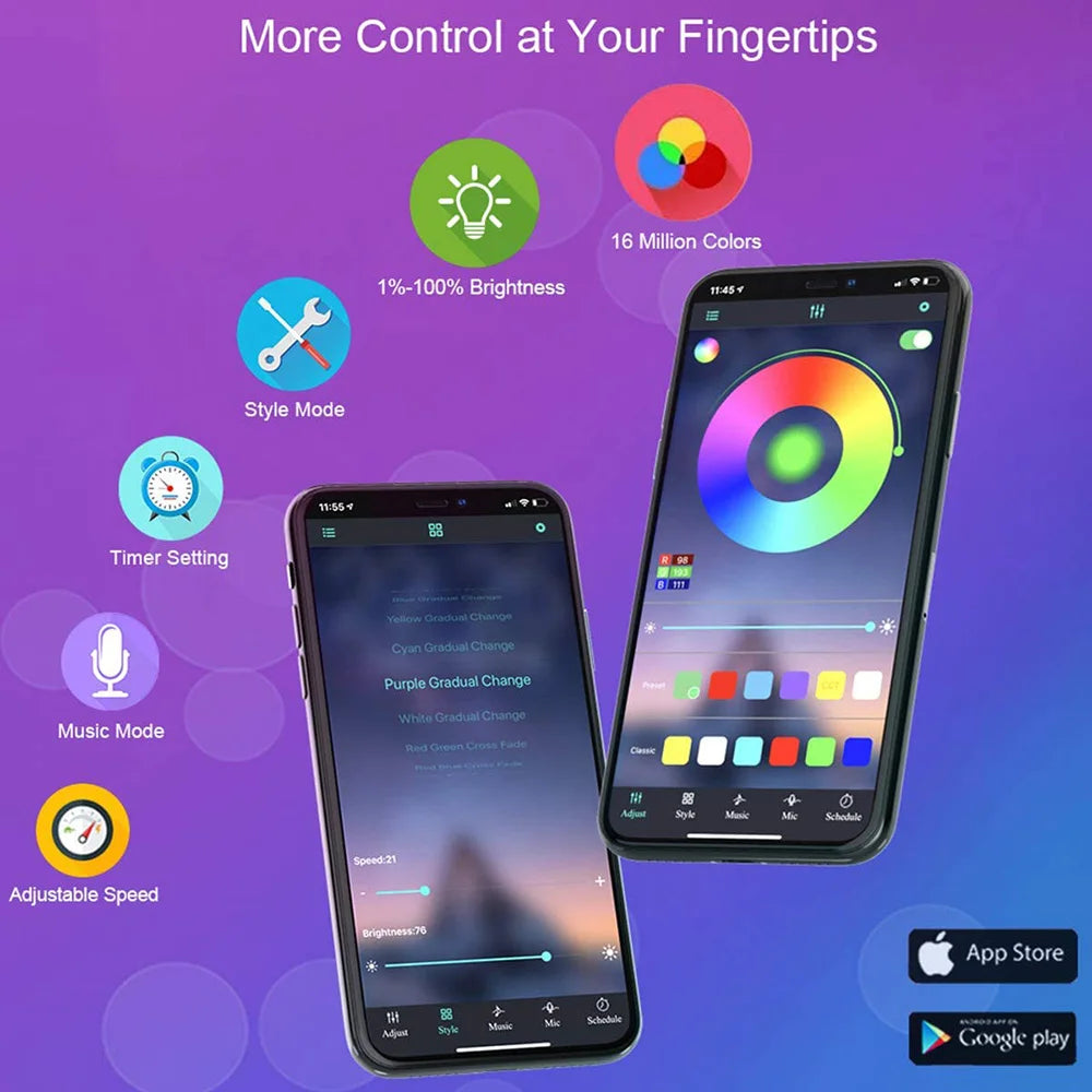 Ruban LED RGB Bluetooth USB 5V – Bande Lumineuse Flexible TV Bureau Chambre