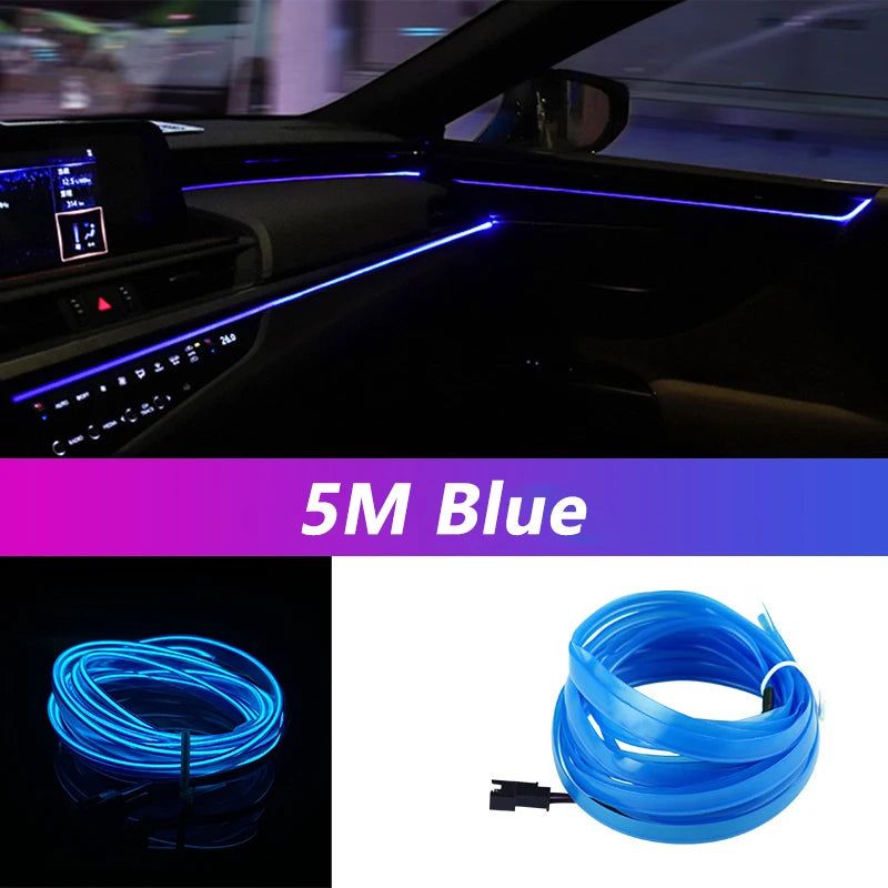 Bande LED intérieur voiture USB 5M – éclairage ambiance néon flexible
