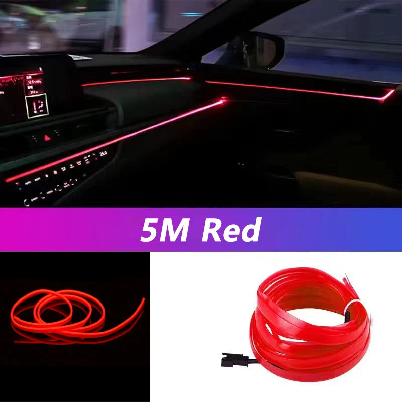 Bande LED intérieur voiture USB 5M – éclairage ambiance néon flexible