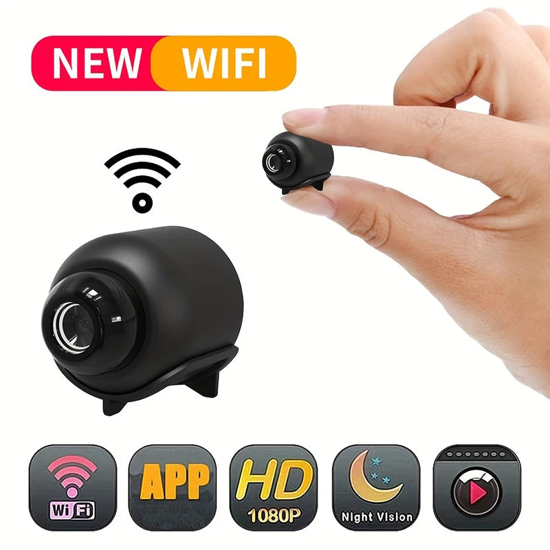 Mini caméra espion WiFi 1080p avec vision nocturne et détection de mouvement