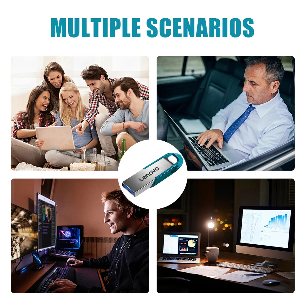 Clé USB Lenovo Métal USB 3.0 Haute Vitesse – Jusqu'à 2TB Étanche Portable